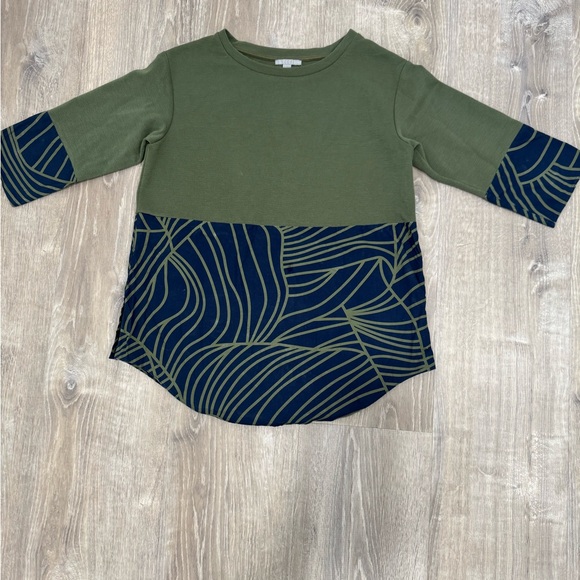 COS Green and Blue Patterned Long Sleeve Top - Picture 3 of 4